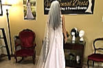 Wedding dress with a long veil